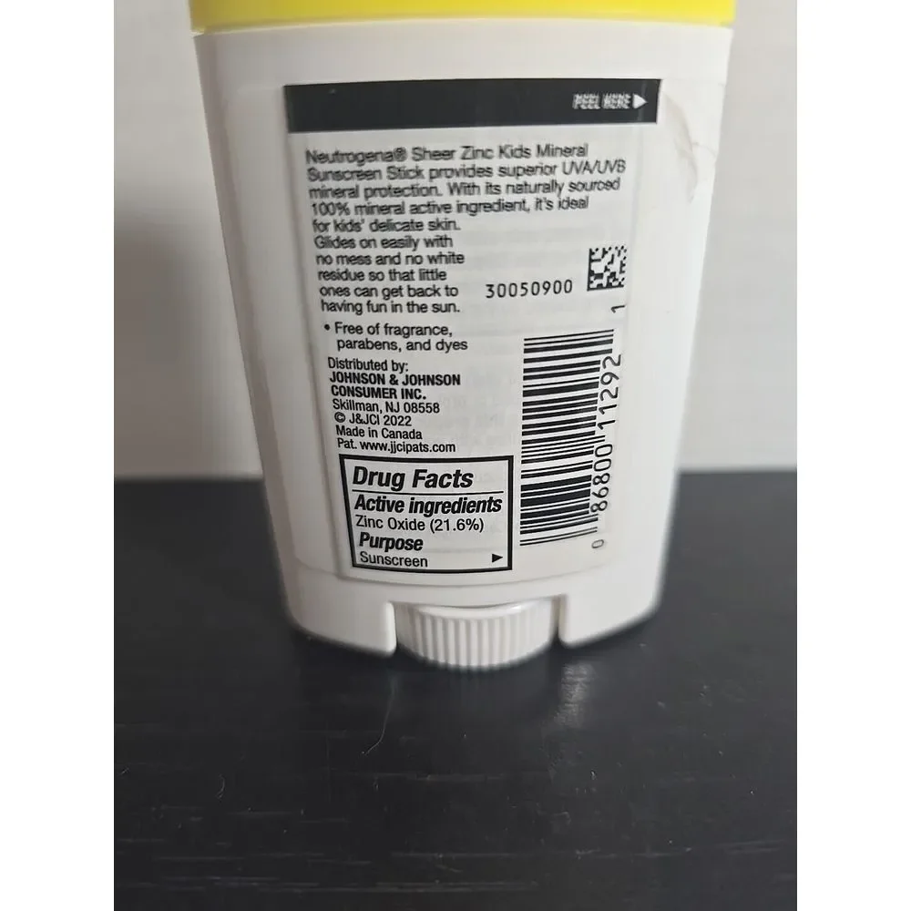 Neutrogena Sheer Zinc Kids Mineral Sunscreen Stick, SPF‎ 50+, 1.5 oz..